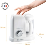 Beaba 芘亞芭 Babycook® SOLO 4合1多功能 嬰兒蒸煮攪拌輔食機 (白銀色)